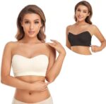 Strapless Bra for Women Non-Slip Silicone Padded Bandeau Bra Wireless Tube Top Bra