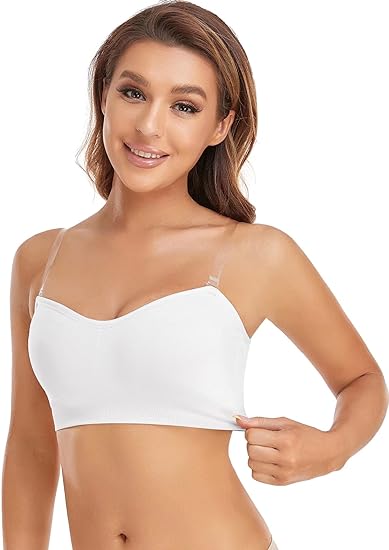 Strapless Bra for Women Non-Slip Silicone Padded Bandeau Bra Wireless Tube Top Bra