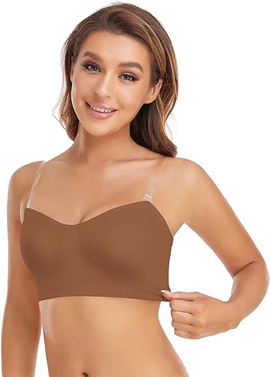 Strapless Bra for Women Non-Slip Silicone Padded Bandeau Bra Wireless Tube Top Bra