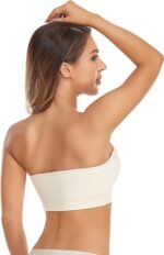 Strapless Bra for Women Non-Slip Silicone Padded Bandeau Bra Wireless Tube Top Bra