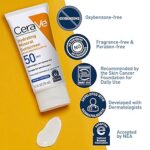 CeraVe 100% Mineral Sunscreen SPF 50 | Face sunscreen With Zinc Oxide & Titanium Dioxide | Hyaluronic Acid + Niacinamide + Ceramides | Oil Free Sunscreen For Face | Travel Size Sunscreen