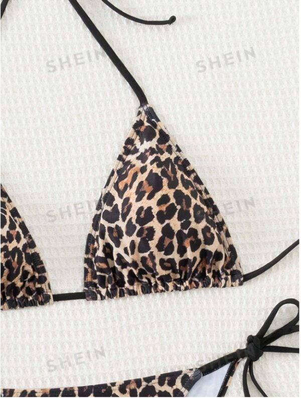 Women's Summer Beach Snake Print Halter Sexy Bikini Set Separates Bikini Set, Random Print