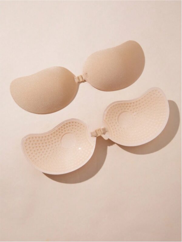 1pc Classic Mango Shaped Self-adhesive Push-up Bra Cups, Skin Color