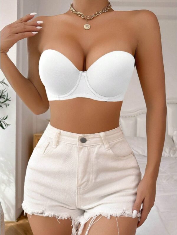 Women's Solid Color Strapless Bra