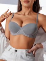 Women's Solid Color Strapless Bra