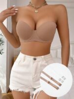 Women's Solid Color Strapless Bra