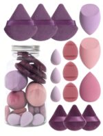 15pcs Makeup Sponges With Storage Case, 3pcs Makeup Egg Sponge & 3pcs Mini Makeup Egg Sponge & 3pcs Loose Powder Puff & 3pcs Mini Loose Powder Puff & 3pcs Mini Finger Air Cushion Puff. Mixed Beauty Sponge For Liquid, Cream And Powder, Multicolor Makeup Sponge, Latex-Free Dual-Use Foundation Cream, Air Cushion Powder Puff, Latex-Free Blending Sponge And Makeup Puff. Suitable For All Skin Types. Made From Ultra-Soft Velvet, Designed For Shaping, Eye And Corner Beauty Blender Foundation Mixing Container