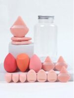 15pcs Makeup Sponges With Storage Case, 3pcs Makeup Egg Sponge & 3pcs Mini Makeup Egg Sponge & 3pcs Loose Powder Puff & 3pcs Mini Loose Powder Puff & 3pcs Mini Finger Air Cushion Puff. Mixed Beauty Sponge For Liquid, Cream And Powder, Multicolor Makeup Sponge, Latex-Free Dual-Use Foundation Cream, Air Cushion Powder Puff, Latex-Free Blending Sponge And Makeup Puff. Suitable For All Skin Types. Made From Ultra-Soft Velvet, Designed For Shaping, Eye And Corner Beauty Blender Foundation Mixing Container