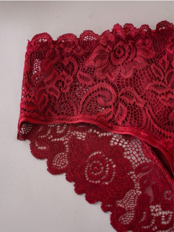 5pcs Women's Solid Color Lace Triangle Underwear