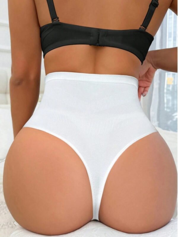 Women's White High Waist Tummy Control Body Shaping Panties, Single Pack