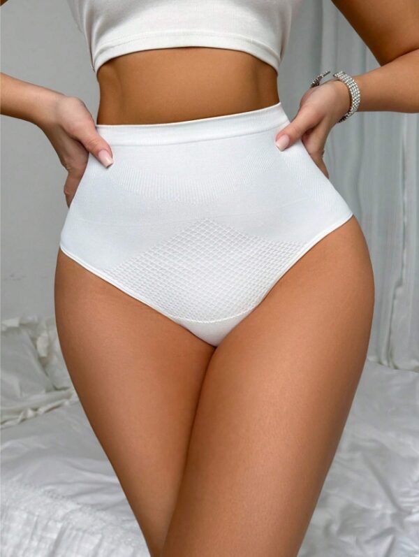 Women's White High Waist Tummy Control Body Shaping Panties, Single Pack