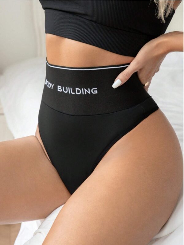 Letter Graphic High Waisted Shapewear Panty