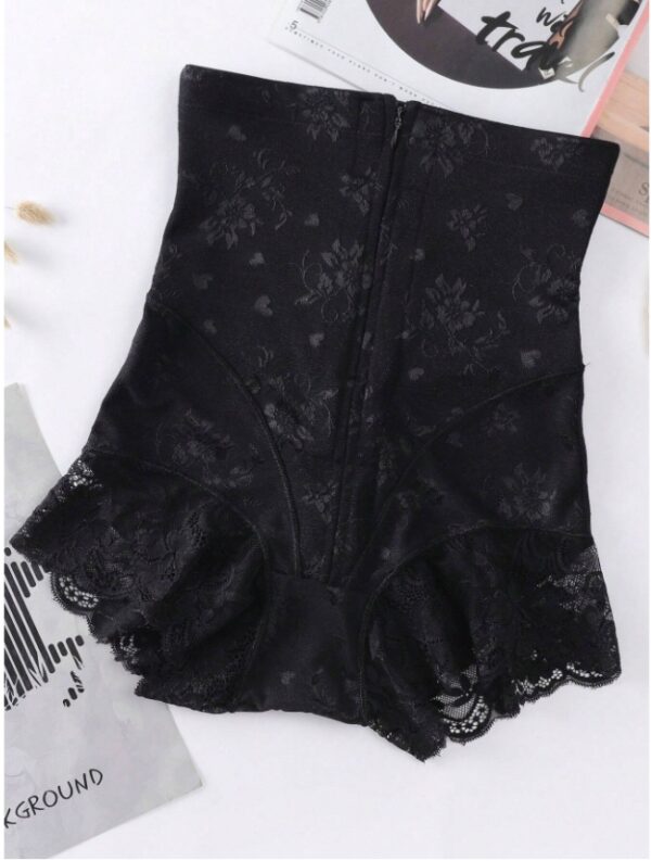 High Waisted Lace Zipper Tummy Control Panties Postpartum Shapewear For Women